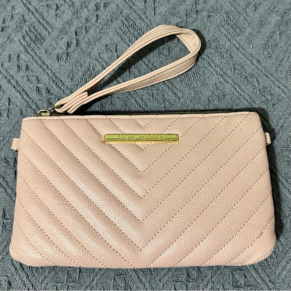 Steve Madden Pink Chevron Clutch